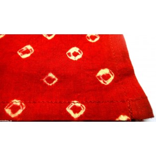 Bandhani Bright Red Pocket Square Handkerchief Napkin Hanky Wedding Party 14.5"